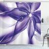 Ambesonne Abstract Shower Curtain, Geometrical Smoke Like Striped Huge Flower Floral Design Work of Art, Cloth Fabric Bathroom Decor Set with Hooks, 69" W x 84" L, Dark Lavender view 1