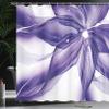 Ambesonne Abstract Shower Curtain, Geometrical Smoke Like Striped Huge Flower Floral Design Work of Art, Cloth Fabric Bathroom Decor Set with Hooks, 69" W x 84" L, Dark Lavender view 3