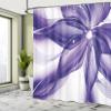 Ambesonne Abstract Shower Curtain, Geometrical Smoke Like Striped Huge Flower Floral Design Work of Art, Cloth Fabric Bathroom Decor Set with Hooks, 69" W x 84" L, Dark Lavender view 4