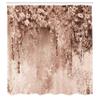 Ambesonne Flower Shower Curtain, Abstract Herbs Alternative Medicine Blossoms Ivy Back Florets Shrubs Design, Cloth Fabric Bathroom Decor Set with Hooks, 69" W x 75" L, Pale Salmon view 2