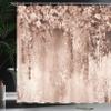Ambesonne Flower Shower Curtain, Abstract Herbs Alternative Medicine Blossoms Ivy Back Florets Shrubs Design, Cloth Fabric Bathroom Decor Set with Hooks, 69" W x 75" L, Pale Salmon view 3