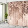 Ambesonne Flower Shower Curtain, Abstract Herbs Alternative Medicine Blossoms Ivy Back Florets Shrubs Design, Cloth Fabric Bathroom Decor Set with Hooks, 69" W x 75" L, Pale Salmon view 4