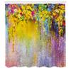 Ambesonne Flower Shower Curtain, Abstract Herbs Alternative Medicine Blossoms Ivy Back Florets Shrubs Design, Cloth Fabric Bathroom Decor Set with Hooks, 69" W x 84" L, Yellow Lilac view 2