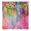 Ambesonne Flower Shower Curtain, Abstract Herbs Alternative Medicine Blossoms Ivy Back Florets Shrubs Design, Cloth Fabric Bathroom Decor Set with Hooks, 69" W x 75" L, Pastel Pink view 2