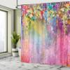 Ambesonne Flower Shower Curtain, Abstract Herbs Alternative Medicine Blossoms Ivy Back Florets Shrubs Design, Cloth Fabric Bathroom Decor Set with Hooks, 69" W x 75" L, Pastel Pink view 4