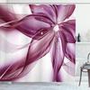 Ambesonne Abstract Shower Curtain, Geometrical Smoke Like Striped Huge Flower Floral Design Work of Art, Cloth Fabric Bathroom Decor Set with Hooks, 69" W x 84" L, Pale Purple view 1