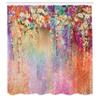Ambesonne Flower Shower Curtain, Abstract Herbs Alternative Medicine Blossoms Ivy Back Florets Shrubs Design, Cloth Fabric Bathroom Decor Set with Hooks, 69" W x 75" L, Peach Fuchsia view 2