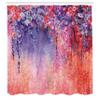 Ambesonne Flower Shower Curtain, Abstract Herbs Alternative Medicine Blossoms Ivy Back Florets Shrubs Design, Cloth Fabric Bathroom Decor Set with Hooks, 69" W x 84" L, Salmon Violet view 2