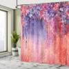 Ambesonne Flower Shower Curtain, Abstract Herbs Alternative Medicine Blossoms Ivy Back Florets Shrubs Design, Cloth Fabric Bathroom Decor Set with Hooks, 69" W x 84" L, Salmon Violet view 4