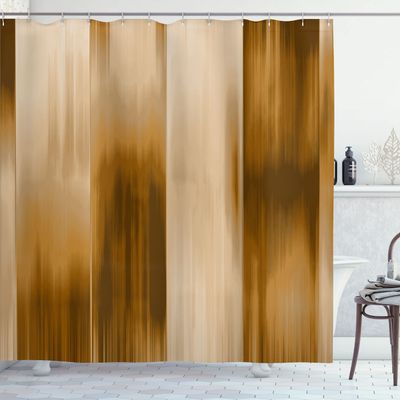 Ambesonne Earth Tones Shower Curtain, Abstract Modern Design Ombre Inspired Smooth Color Transitions, Cloth Fabric Bathroom Decor Set with Hooks, 69" W x 75" L, Pale Coffee