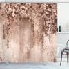 Ambesonne Flower Shower Curtain, Abstract Herbs Alternative Medicine Blossoms Ivy Back Florets Shrubs Design, Cloth Fabric Bathroom Decor Set with Hooks, 69" W x 84" L, Pale Salmon view 1