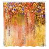 Ambesonne Flower Shower Curtain, Abstract Herbs Alternative Medicine Blossoms Ivy Back Florets Shrubs Design, Cloth Fabric Bathroom Decor Set with Hooks, 69" W x 84" L, Violet Marigold view 2