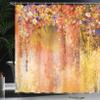 Ambesonne Flower Shower Curtain, Abstract Herbs Alternative Medicine Blossoms Ivy Back Florets Shrubs Design, Cloth Fabric Bathroom Decor Set with Hooks, 69" W x 84" L, Violet Marigold view 3