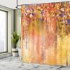 Ambesonne Flower Shower Curtain, Abstract Herbs Alternative Medicine Blossoms Ivy Back Florets Shrubs Design, Cloth Fabric Bathroom Decor Set with Hooks, 69" W x 84" L, Violet Marigold view 4