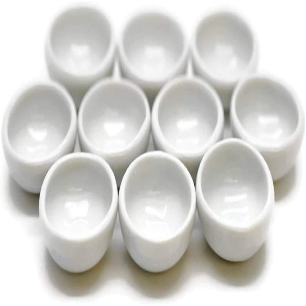 10-Piece White Ceramic Mini Plates and Bowls Set  Classic Miniature Dishware for Food Display, Kitchen Styling, and Craft Dcor