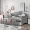 P PURLOVE Wood Daybed with Drawers Twin Size Daybed Twin Bed Frame for Kids/Adults,Sofa Bed for Bedroom Living Room view 1