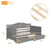 P PURLOVE Wood Daybed with Drawers Twin Size Daybed Twin Bed Frame for Kids/Adults,Sofa Bed for Bedroom Living Room view 2