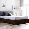 Bed Skirt - Ruffled Bed Skirt (California King, Chocolate) 12 Inch Drop Dust Ruffle with Platform, 100% Cotton 800 Thread Count Fabric - Dust Ruffle Bedskirt for Easy Fitting and Easy Care view 2