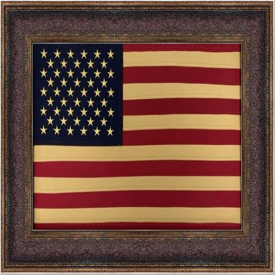 Framed American Flag | Real Cloth Flag | Hand Stretched | Custom Frame | Made In USA 23X32 Inches