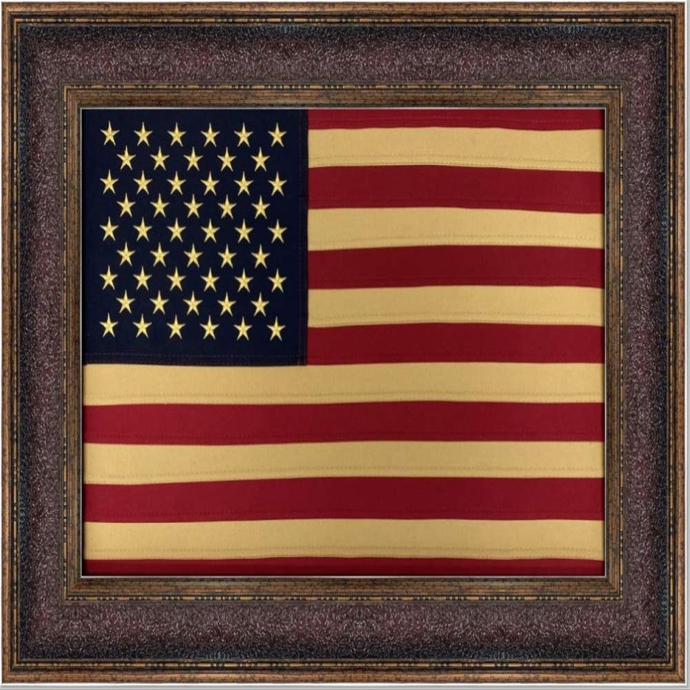 Framed American Flag | Real Cloth Flag | Hand Stretched | Custom Frame | Made In USA 23X32 Inches