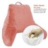 Clara Clark Reading Pillow with Shredded Memory Foam for Sitting Up in Bed and Couch, Back and Arms Adjustable Support for Adults & Teens Backrest Pillows for Reading, with Washable Cover Misty Rose view 2