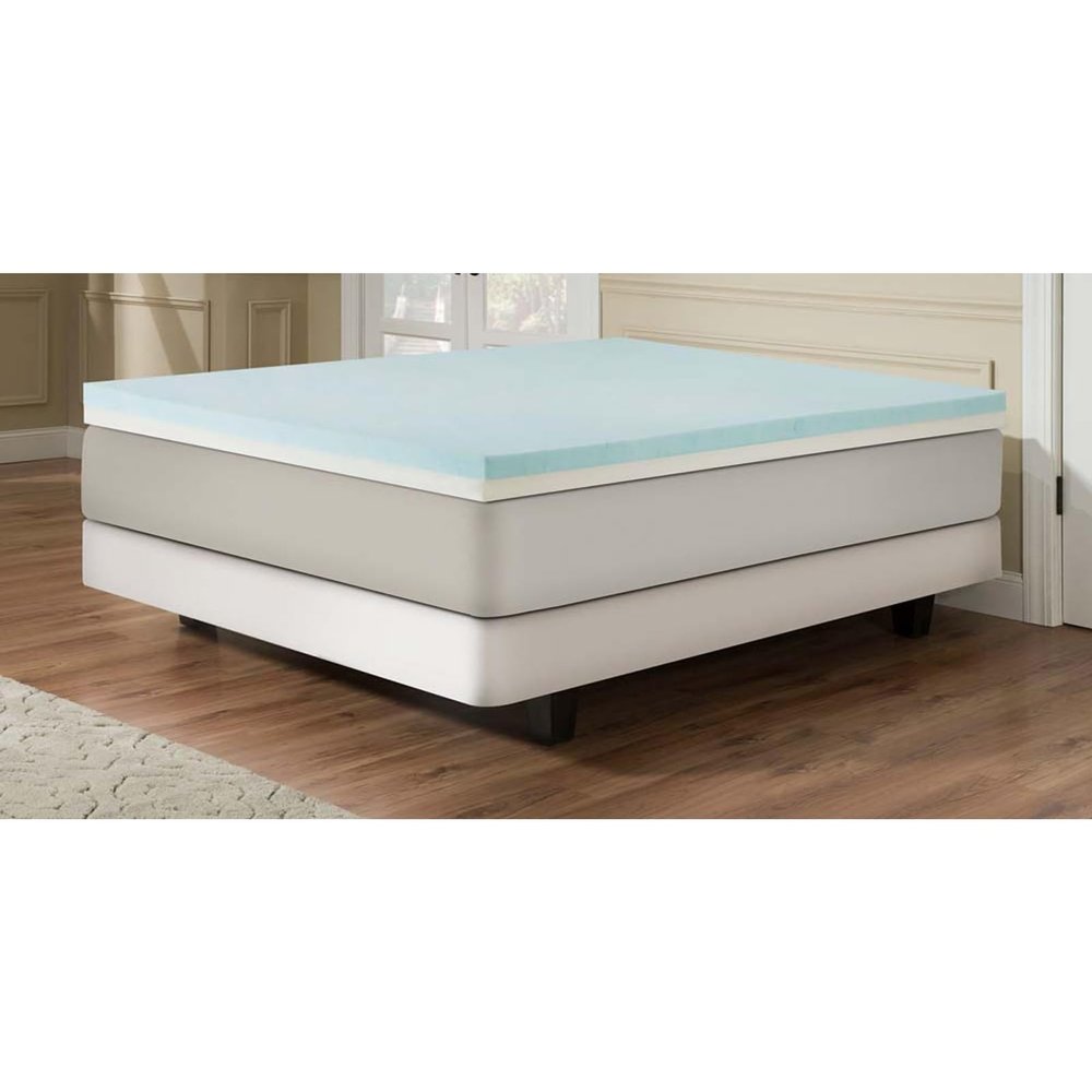Independent Furniture Supply Co. 3" Gel Memory Foam Combo Bed Topper King Memory Foam Blue-White