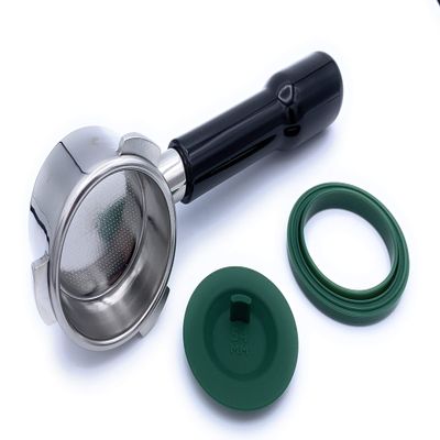 54mm Bottomless Portafilter for Breville Barista Expresso, BES860XL, BES870XL, BES878BSS, BES880BSS, BES810BSS,BES840XL, BES450, BES500 bundle with 2 Cup Single Wall Basket, Gasket and Cleaning Disc