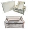Admired By Nature Wooden Crates Storage Container, Big Rustic White Set of 3, Farmhouse Style Decorative Baskets for Home Decor, Rustic Decor, Nesting Stackable Organizers, Distressed Wood Crates view 3