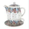 Blue Rose Polish Pottery - Red Tara Tea For One - 7.5" Tall - Decorative Teapot with Matching Cup, Unique Gift for Tea Lovers and Collectors view 1