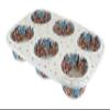 Blue Rose Polish Pottery - Red Tara Muffin Pan - 12" x 8" - Ceramic Baking Dish, 6-Cup Muffin & Cupcake Pan view 1