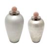 21" Glass Vase W/Blush Knob, Silver view 3