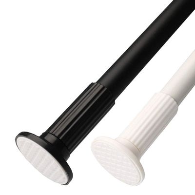 CXYGZLJ Shower Curtain Rail No Drilling Telescopic Rod Curtain Rail 80 cm to 167 cmStainless Steel Extendable Clothes Rail Adjustable Pull Rod (Color : White, Size : 80-117cm)