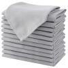 H.VERSAILTEX Cloth Napkins Set of 12 (18" X 18") Linen Textured Dinner Napkins Waterproof Extra Soft Thick Durable Reusable Napkins with Hemmed Edges for Dinners, Weddings and Everyday Use, Grey view 1