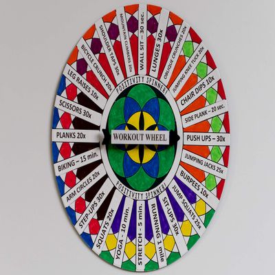 Workout Wheel - Color it, add your favorite no equipment exercises, and let the Workout Wheel choose your at home exercise or workout!