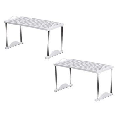 Cabilock Space-Saving Stackable Shelves Bathroom Storage Rack for Draining Organizing