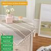 HPX HOME 2pcs Brown Linen Small Tablecloth Boho Farmhouse Bedside Square Table Cover Stitching Tassel Washable Table Cloth for End Table Tabletop Decoration Square, 23 x 23 Inch view 4