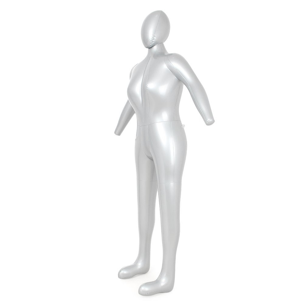 Three T Inflatable Mannequin Female Full Body with Arms & Head 165cm Life-Size PVC Dress Form for Retail Display, Trade Show Portable & Foldable for Tops,Swimsuits, Scarves Repair Patch Included