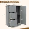 Giantex Bathroom Floor Cabinet, Wooden Storage Cabinet with 1 Door & 3 Drawer, Free Standing Entryway Cupboard, Space-Saving Cabinet view 2