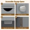 Giantex Bathroom Floor Cabinet, Wooden Storage Cabinet with 1 Door & 3 Drawer, Free Standing Entryway Cupboard, Space-Saving Cabinet view 4
