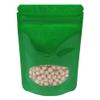 MITOB 100 Pcs Stand Up Green Mylar Bags Resealable Plastic Window Pouch view 1