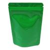 MITOB 100 Pcs Stand Up Green Mylar Bags Resealable Plastic Window Pouch view 2