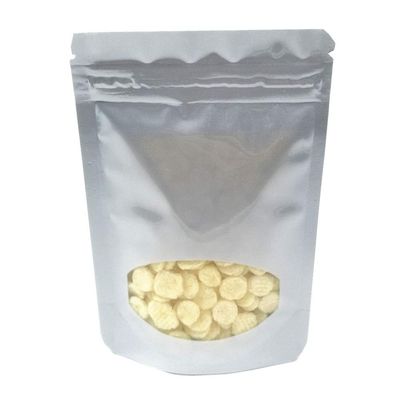 MITOB 100 Pcs Stand Up Silver Mylar Bags Resealable Plastic Window Pouch