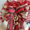 Christmas Musical Wreath, O Come All Ye Faithful, Red and Gold Christmas view 3