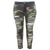 Andongnywell Women's Distressed high Waiste Camouflage Jeans with raw Edges Trousers Camo Denim Pants (Camouflage,XX-Large) view 1