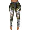 Andongnywell Women's Distressed high Waiste Camouflage Jeans with raw Edges Trousers Camo Denim Pants (Camouflage,XX-Large) view 2