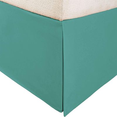 Sheets N More 600 TC 100% Egyptian Cotton 1PC Pleated Bed Skirt 14 inch Drop, King (78 ''x 80''), Teal Solid