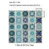 25 PCS Mandala Style Tile Sticker, 4x4 Inch(10x10cm) Traditional DIY Murals, Tile Waterproof Oil Proof Removable Decals for Bathroom & Kitchen Backsplash Oil Proof Wall Stickers (MTL-01) view 3