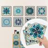 25 PCS Mandala Style Tile Sticker, 4x4 Inch(10x10cm) Traditional DIY Murals, Tile Waterproof Oil Proof Removable Decals for Bathroom & Kitchen Backsplash Oil Proof Wall Stickers (MTL-01) view 4