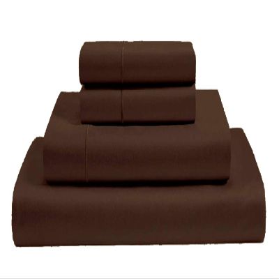 MGPS 100% Giza Egyptian Dreams Cotton, [4 PCs] 12" Deep Pocket Bed Sheet Set, Giza-Cotton-My-Sheets-&-Pillow-Cases, Finest Long Staple, Soft Sateen Weave |Queen-XL, Chocolate|