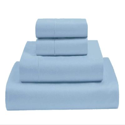 MGPS 100% Giza Egyptian Dreams Cotton, [4 PCs] 15" Deep Pocket Bed Sheet Set, Giza-Cotton-My-Sheets-&-Pillow-Cases, Finest Long Staple, Soft Sateen Weave |Queen-XL, Light Blue|